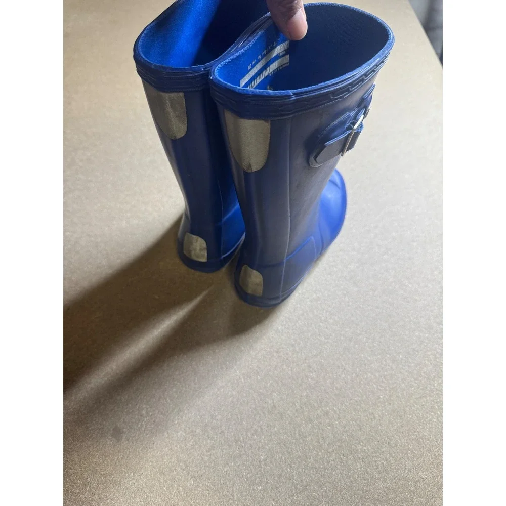 Hunter Original Kids Rain Boots Blue Waterproof Rubber Wellington Size 13 1 J1